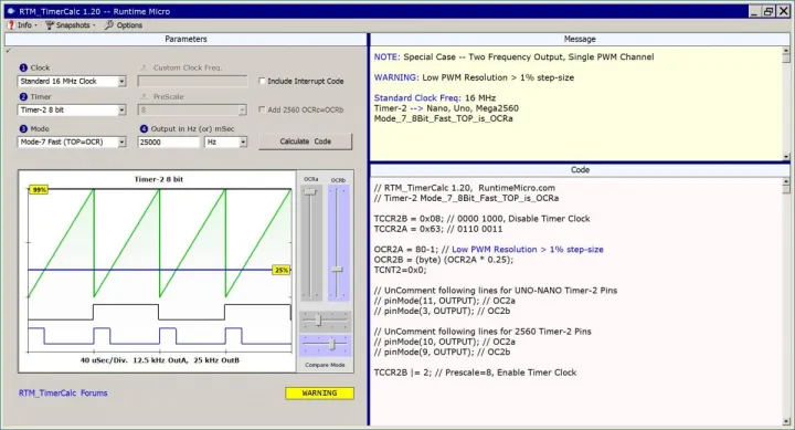 RTM_TimerCalc User Interface